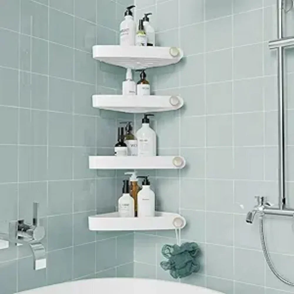 Shower Caddy Corner 4 Pack Adhesive Bathroom Shelves Organizer Rust Free Storage
